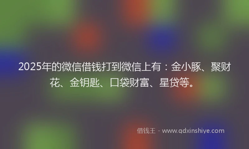 2025年的微信借钱打到微信上有：金小豚、聚财花、金钥匙、口袋财富、星贷等。