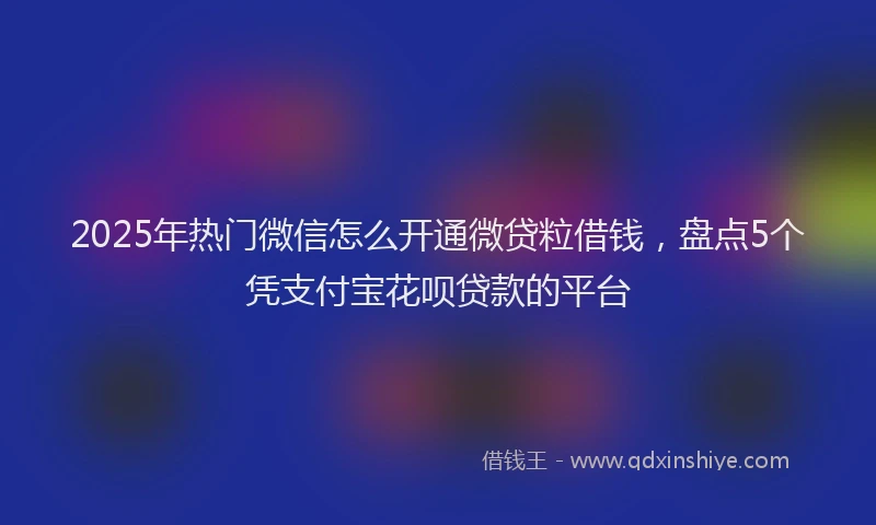 2025年热门微信怎么开通微贷粒借钱，盘点5个凭支付宝花呗贷款的平台