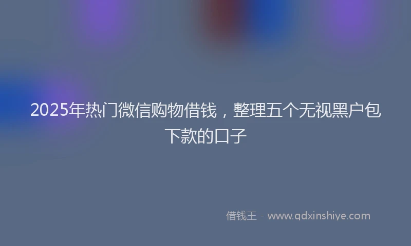 2025年热门微信购物借钱，整理五个无视黑户包下款的口子