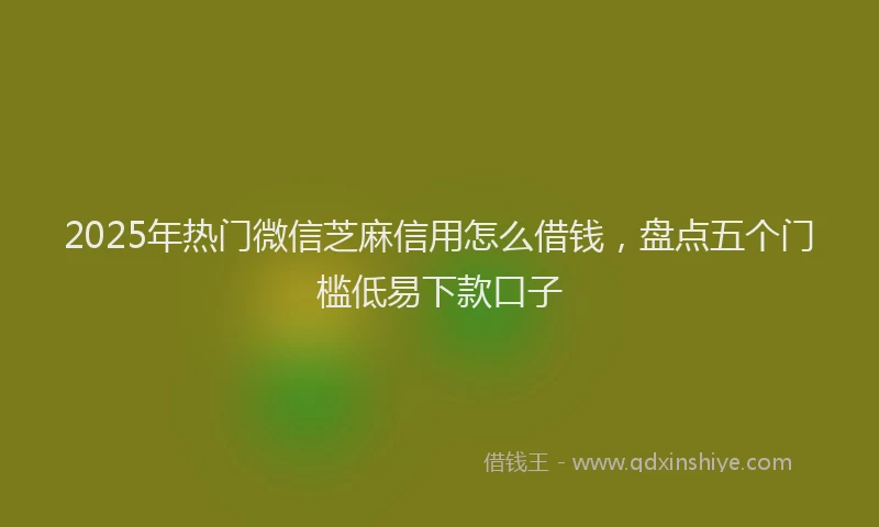 2025年热门微信芝麻信用怎么借钱，盘点五个门槛低易下款口子