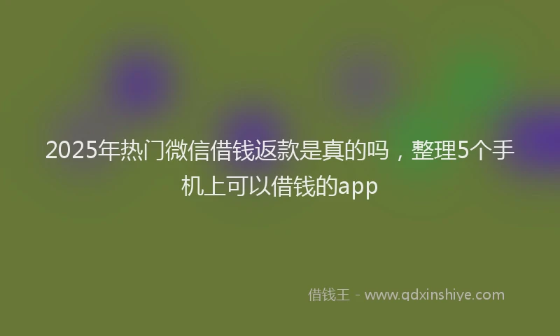 2025年热门微信借钱返款是真的吗，整理5个手机上可以借钱的app