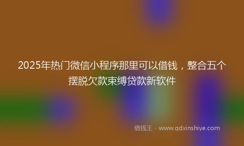2025年热门微信小程序那里可以借钱，整合五个摆脱欠款束缚贷款新软件