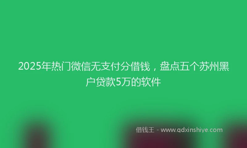 2025年热门微信无支付分借钱，盘点五个苏州黑户贷款5万的软件