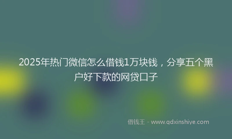 2025年热门微信怎么借钱1万块钱，分享五个黑户好下款的网贷口子