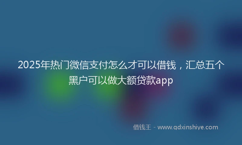 2025年热门微信支付怎么才可以借钱，汇总五个黑户可以做大额贷款app