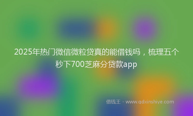 2025年热门微信微粒贷真的能借钱吗，梳理五个秒下700芝麻分贷款app