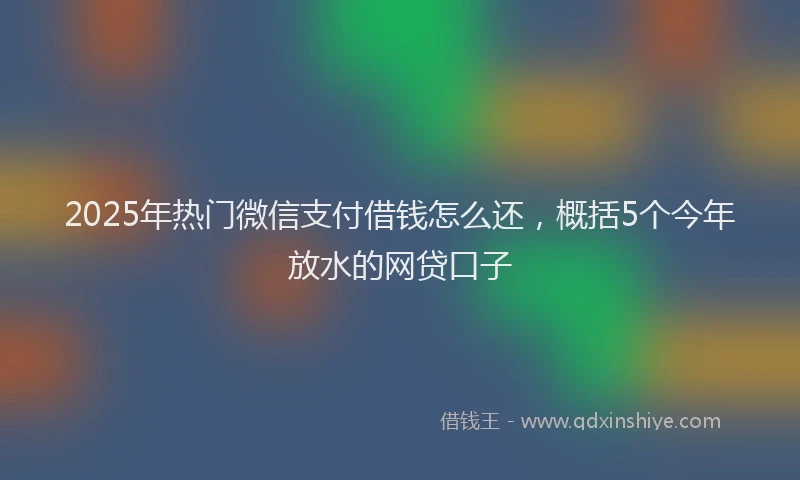 2025年热门微信支付借钱怎么还，概括5个今年放水的网贷口子