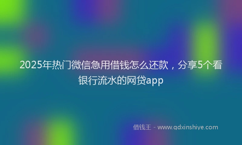 2025年热门微信急用借钱怎么还款，分享5个看银行流水的网贷app