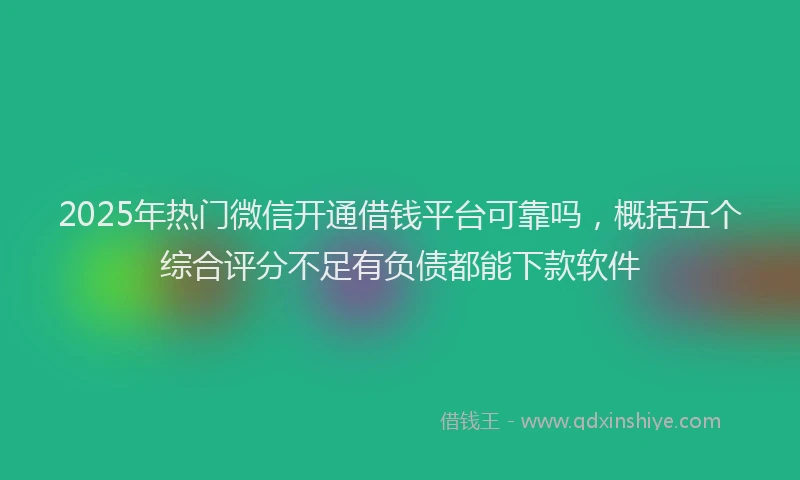 2025年热门微信开通借钱平台可靠吗，概括五个综合评分不足有负债都能下款软件