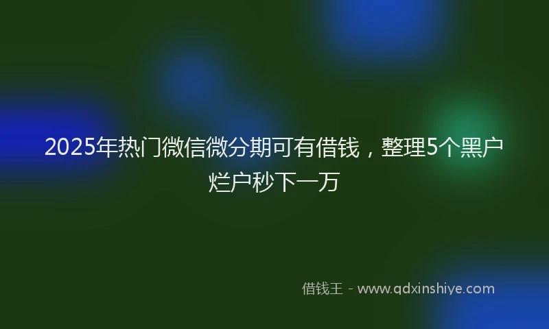2025年热门微信微分期可有借钱，整理5个黑户烂户秒下一万