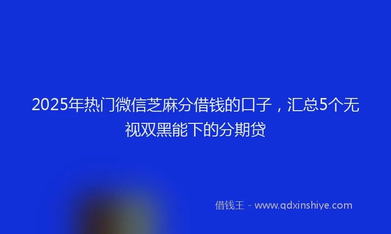 2025年热门微信芝麻分借钱的口子，汇总5个无视双黑能下的分期贷