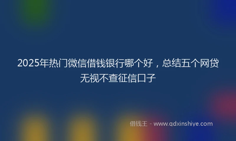 2025年热门微信借钱银行哪个好，总结五个网贷无视不查征信口子