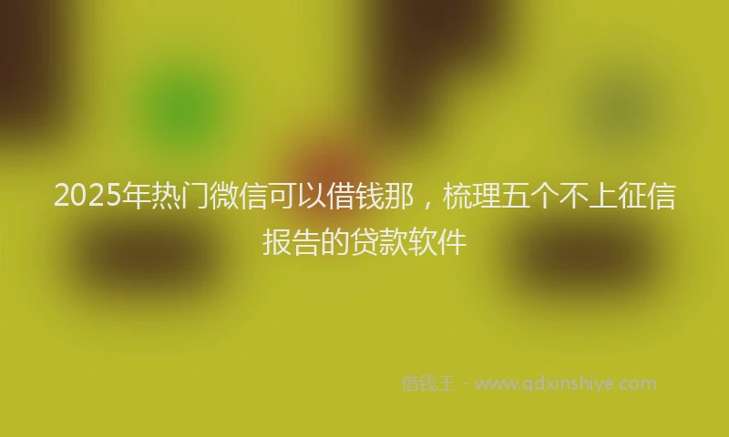 2025年热门微信可以借钱那，梳理五个不上征信报告的贷款软件