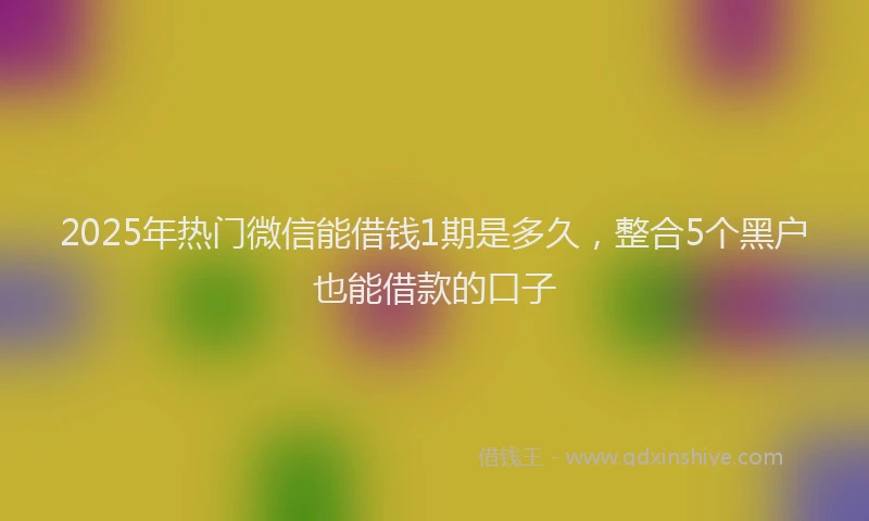 2025年热门微信能借钱1期是多久，整合5个黑户也能借款的口子