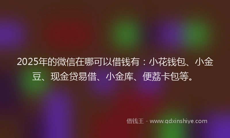 2025年的微信在哪可以借钱有：小花钱包、小金豆、现金贷易借、小金库、便荔卡包等。