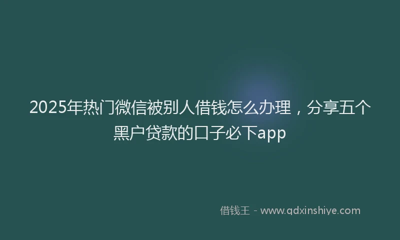 2025年热门微信被别人借钱怎么办理，分享五个黑户贷款的口子必下app