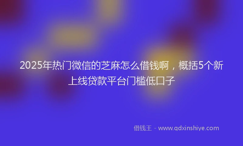 2025年热门微信的芝麻怎么借钱啊，概括5个新上线贷款平台门槛低口子