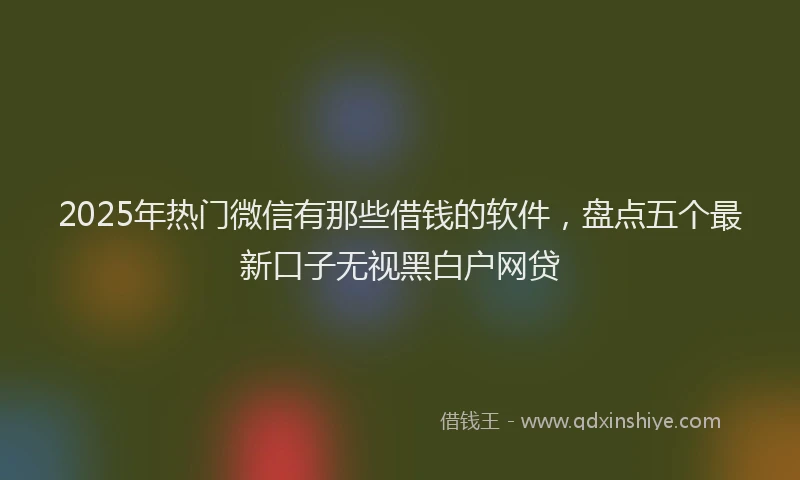 2025年热门微信有那些借钱的软件，盘点五个最新口子无视黑白户网贷