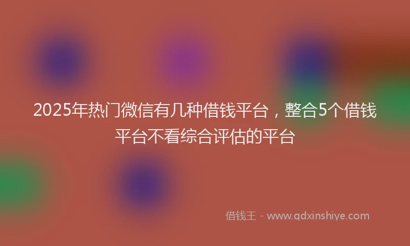 2025年热门微信有几种借钱平台，整合5个借钱平台不看综合评估的平台