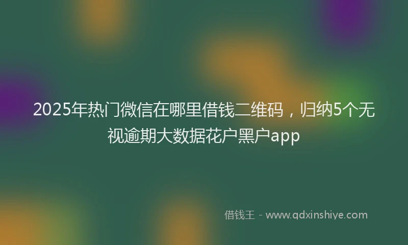 2025年热门微信在哪里借钱二维码，归纳5个无视逾期大数据花户黑户app