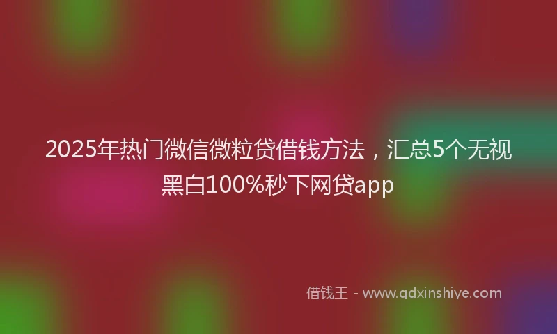 2025年热门微信微粒贷借钱方法，汇总5个无视黑白100%秒下网贷app