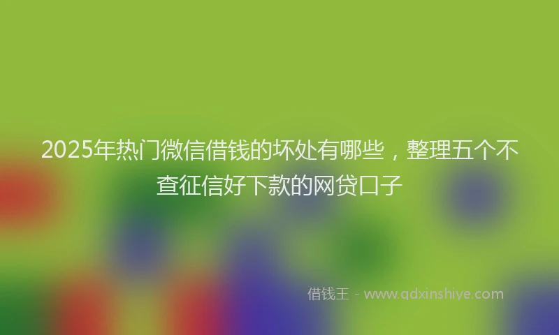 2025年热门微信借钱的坏处有哪些，整理五个不查征信好下款的网贷口子