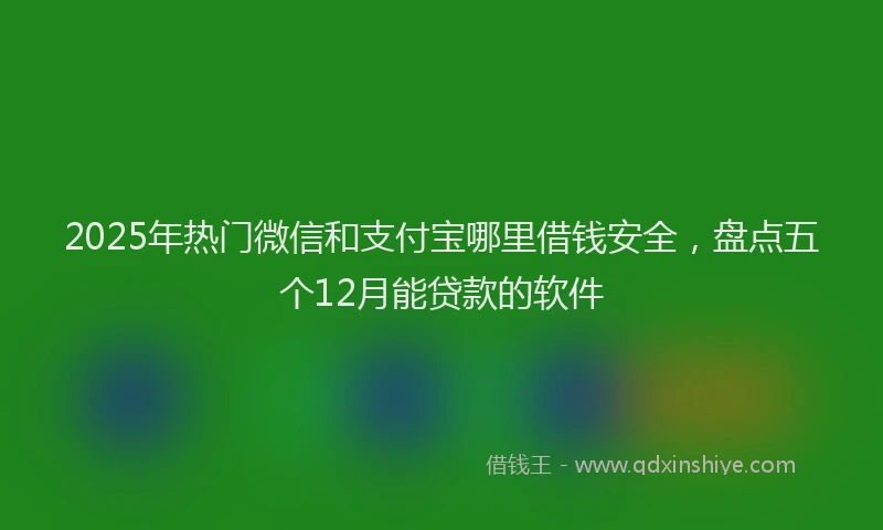 2025年热门微信和支付宝哪里借钱安全，盘点五个12月能贷款的软件
