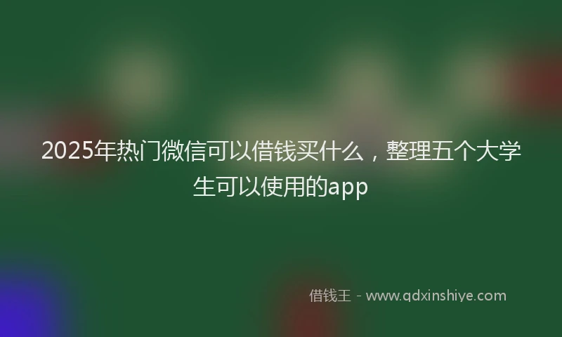 2025年热门微信可以借钱买什么，整理五个大学生可以使用的app