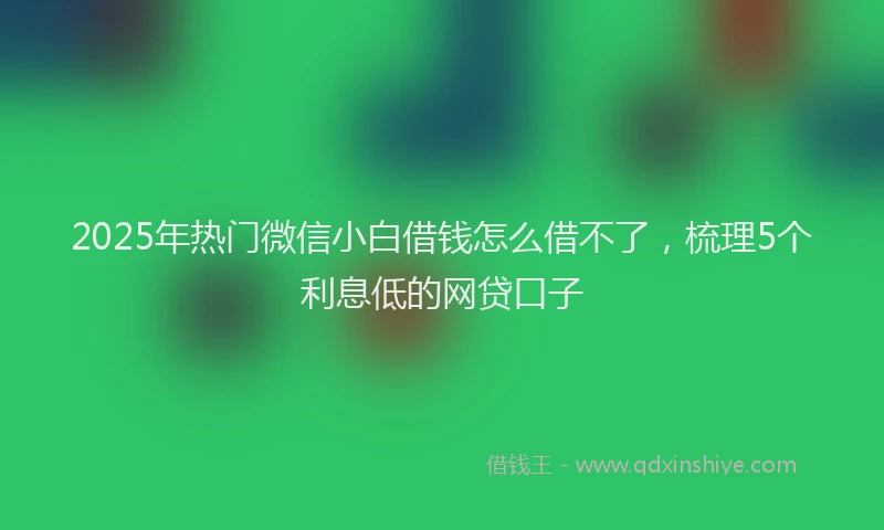 2025年热门微信小白借钱怎么借不了，梳理5个利息低的网贷口子