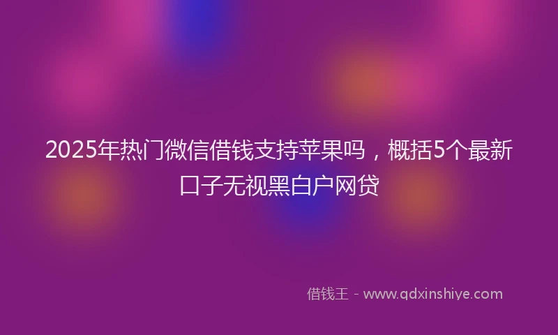 2025年热门微信借钱支持苹果吗，概括5个最新口子无视黑白户网贷