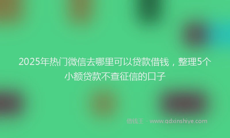 2025年热门微信去哪里可以贷款借钱，整理5个小额贷款不查征信的口子