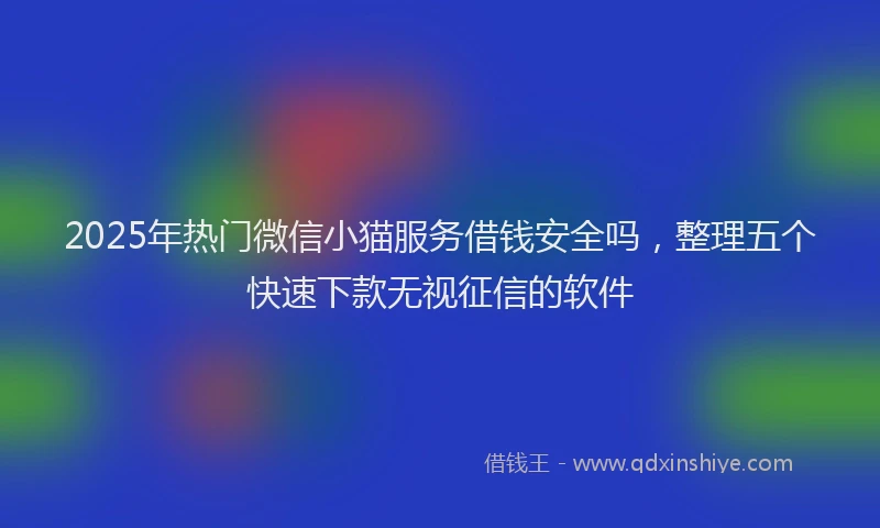 2025年热门微信小猫服务借钱安全吗，整理五个快速下款无视征信的软件