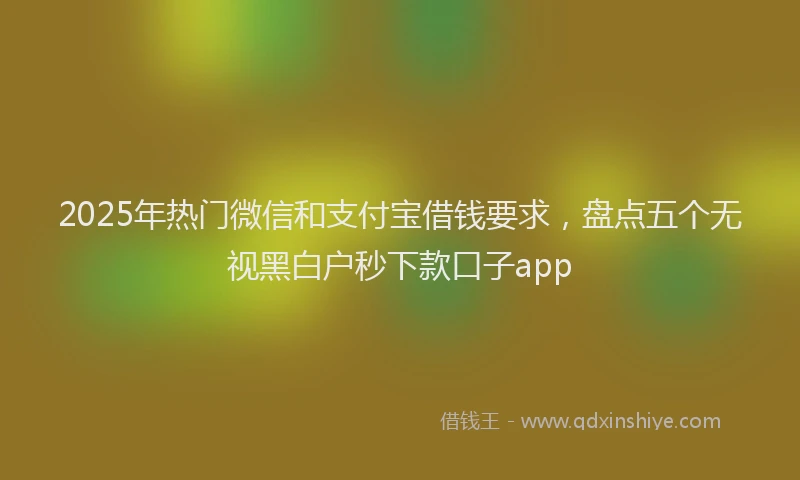 2025年热门微信和支付宝借钱要求，盘点五个无视黑白户秒下款口子app