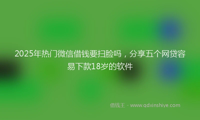 2025年热门微信借钱要扫脸吗，分享五个网贷容易下款18岁的软件