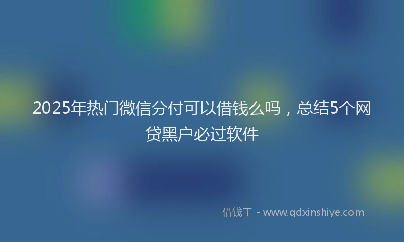 2025年热门微信分付可以借钱么吗，总结5个网贷黑户必过软件