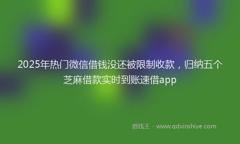 2025年热门微信借钱没还被限制收款，归纳五个芝麻借款实时到账速借app