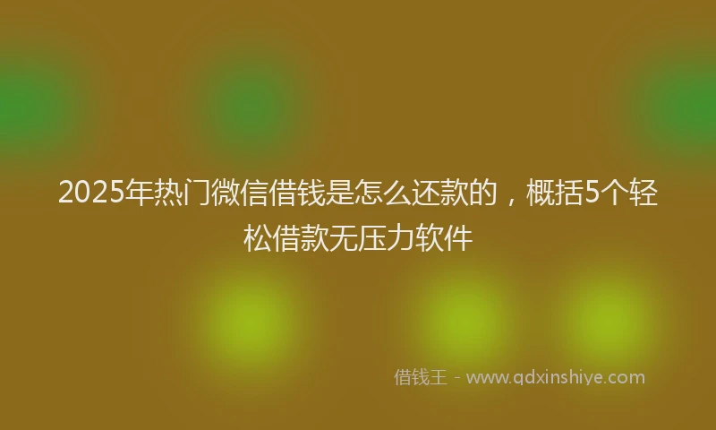 2025年热门微信借钱是怎么还款的，概括5个轻松借款无压力软件