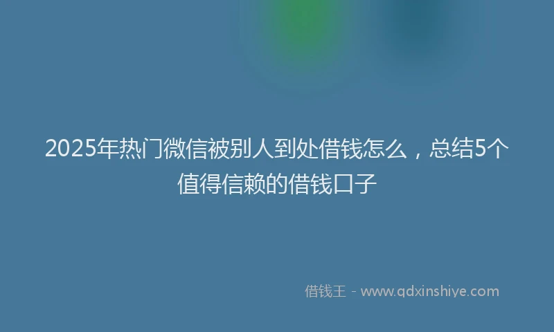 2025年热门微信被别人到处借钱怎么，总结5个值得信赖的借钱口子