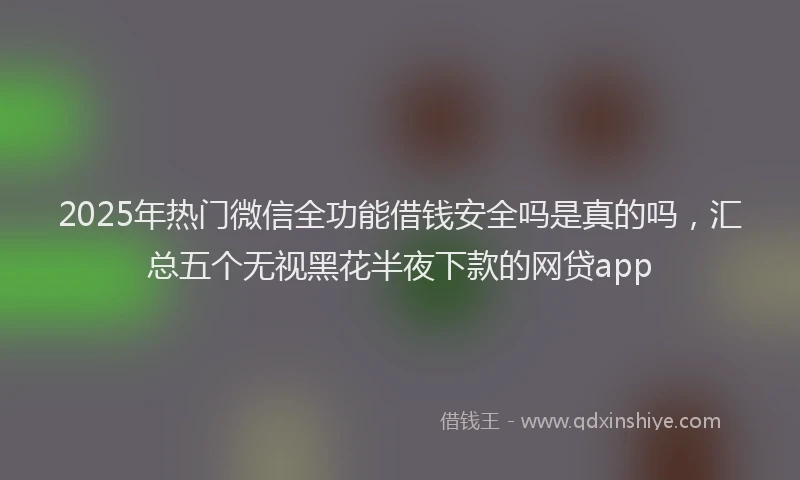 2025年热门微信全功能借钱安全吗是真的吗，汇总五个无视黑花半夜下款的网贷app