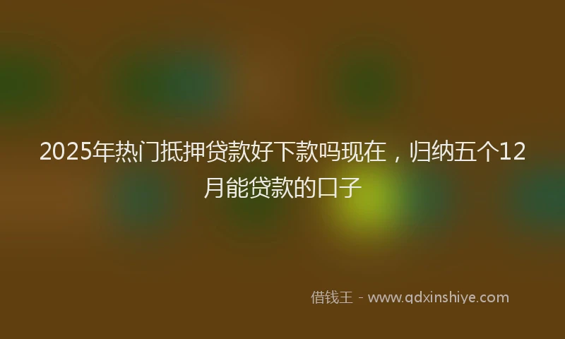 2025年热门抵押贷款好下款吗现在，归纳五个12月能贷款的口子
