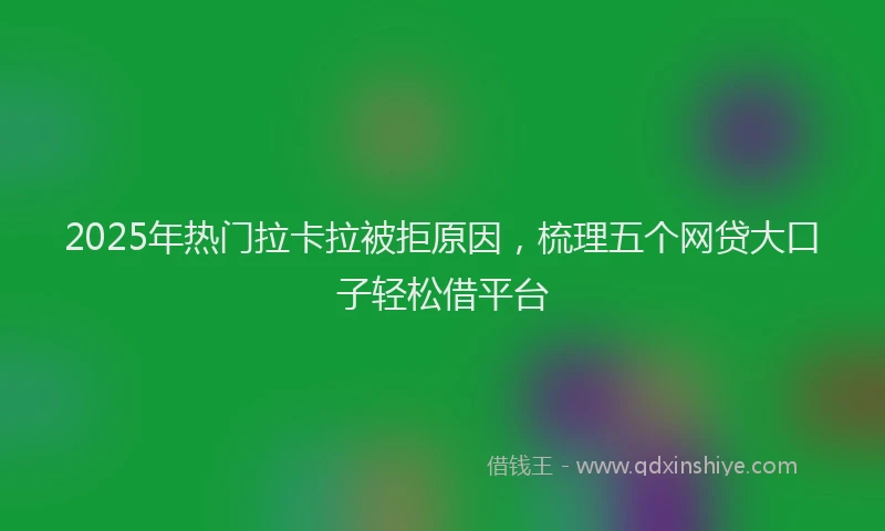 2025年热门拉卡拉被拒原因，梳理五个网贷大口子轻松借平台