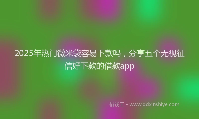 2025年热门微米袋容易下款吗，分享五个无视征信好下款的借款app