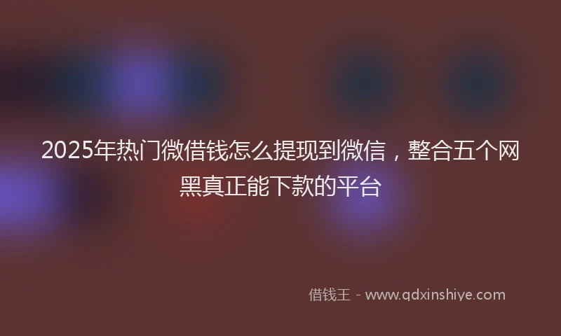 2025年热门微借钱怎么提现到微信，整合五个网黑真正能下款的平台