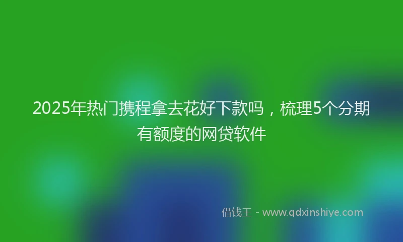 2025年热门携程拿去花好下款吗，梳理5个分期有额度的网贷软件
