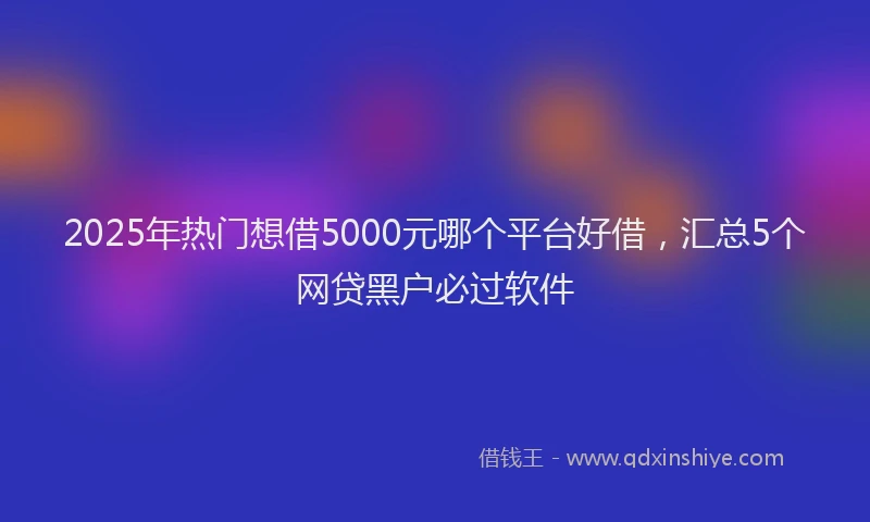 2025年热门想借5000元哪个平台好借，汇总5个网贷黑户必过软件