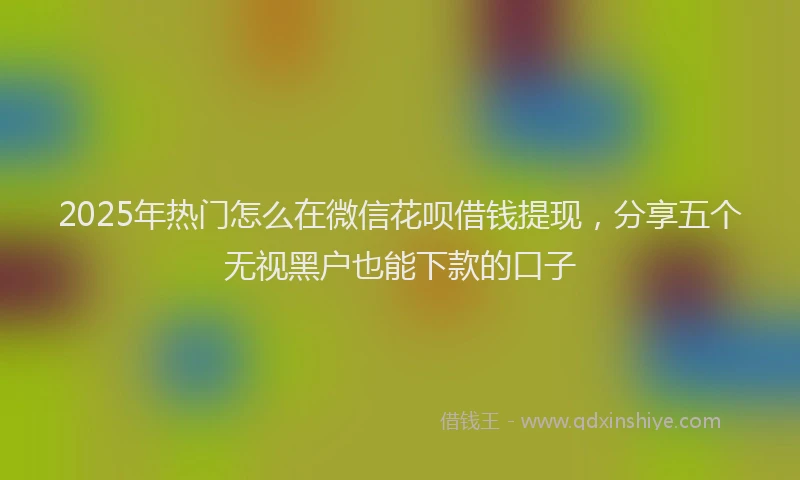 2025年热门怎么在微信花呗借钱提现，分享五个无视黑户也能下款的口子