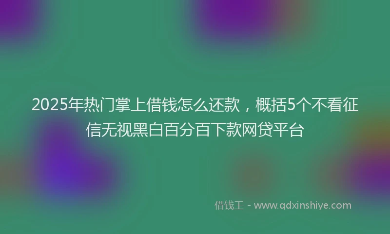 2025年热门掌上借钱怎么还款，概括5个不看征信无视黑白百分百下款网贷平台