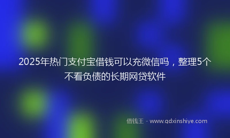 2025年热门支付宝借钱可以充微信吗，整理5个不看负债的长期网贷软件
