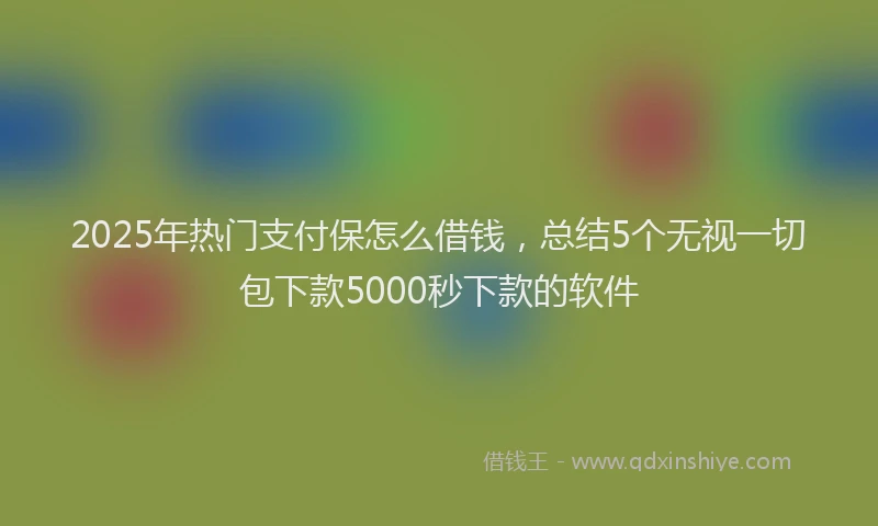 2025年热门支付保怎么借钱，总结5个无视一切包下款5000秒下款的软件