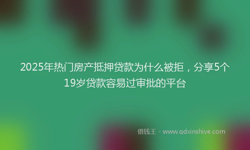 2025年热门房产抵押贷款为什么被拒，分享5个19岁贷款容易过审批的平台